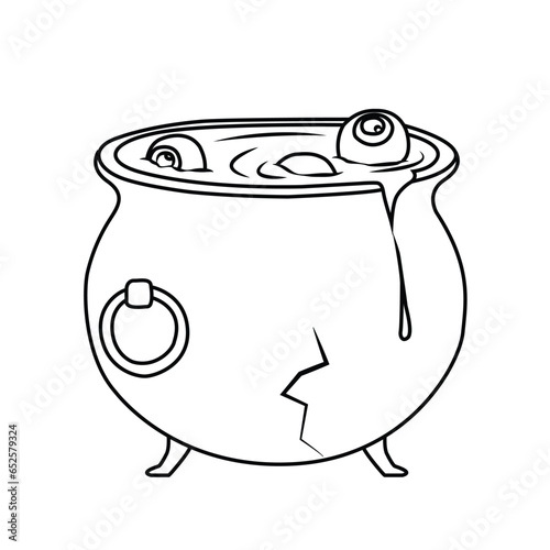 Halloween cauldron out line art