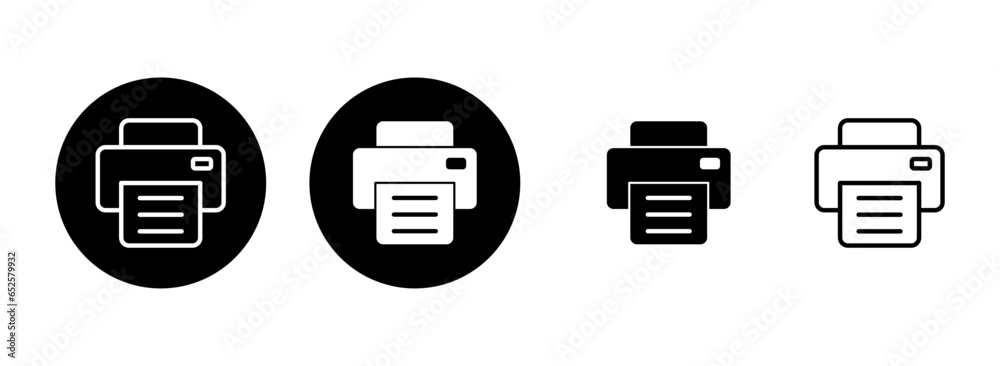 Print icon set illustration. printer sign and symbol