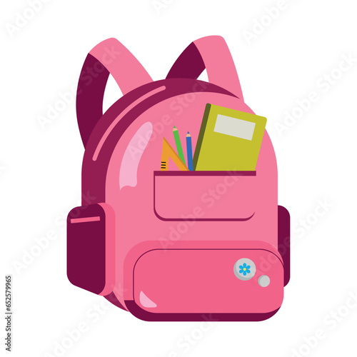 back to school pink backpack