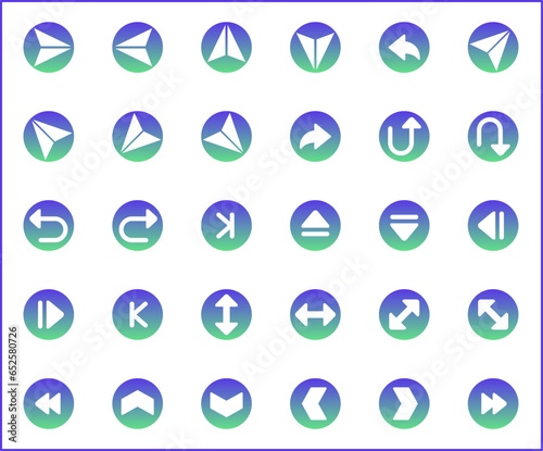 Simple Set of arrows Related Vector Line Icons. Vector collection of basic, infographic, navigation, direction, chevron, cursors, selection and design elements symbols or logo element.