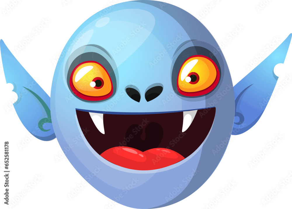 Cute cartoon vampire smiling. Vector illustration