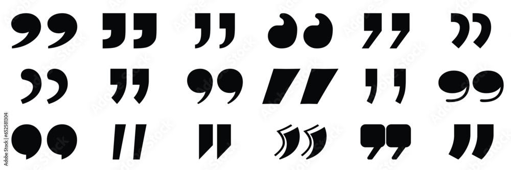 set of comma icons. speech, quote mark vector