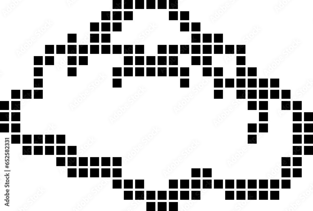 Fototapeta premium Cloud pixel art illustration