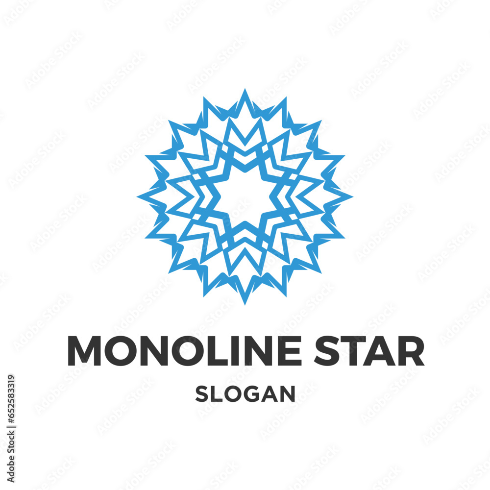Vector monoline star logo design Vector monoline star logo design