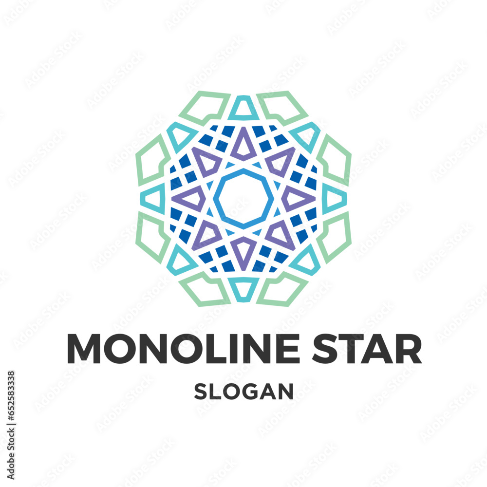 Vector monoline star logo design Vector monoline star logo design