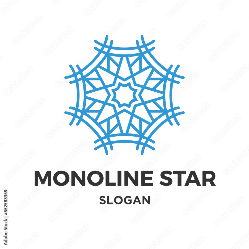 Vector monoline star logo design Vector monoline star logo design