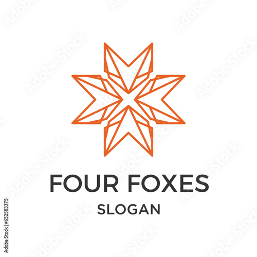 Fox tech logo icon design template vector illustration	
