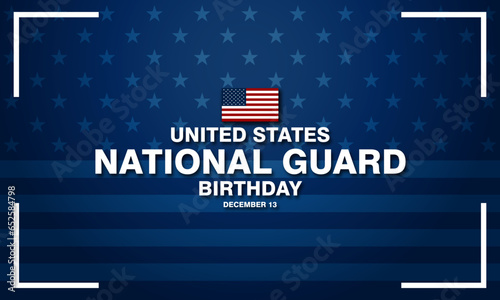 United States National Guard Birthday December 13 Background Vector Illustration