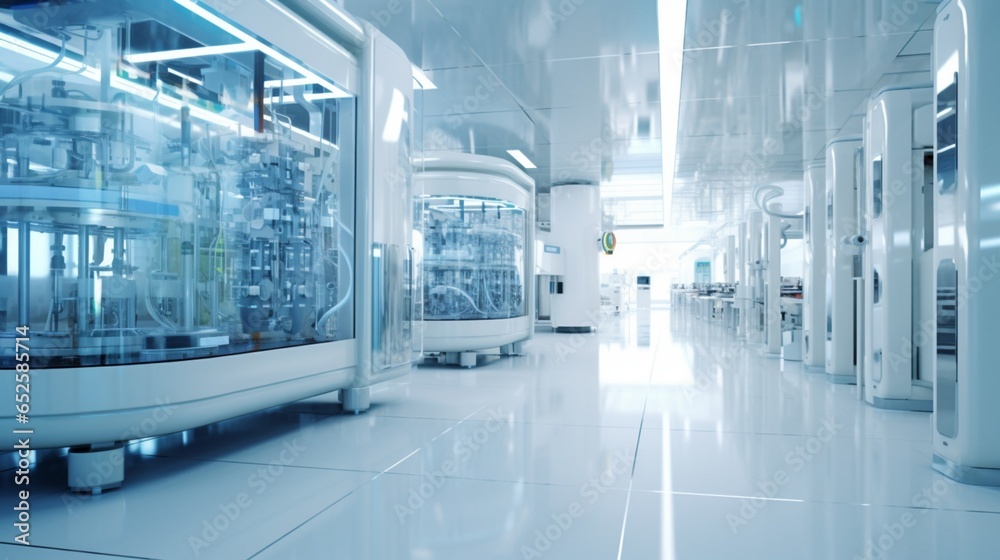 an advanced pharmaceutical manufacturing facility with sterile