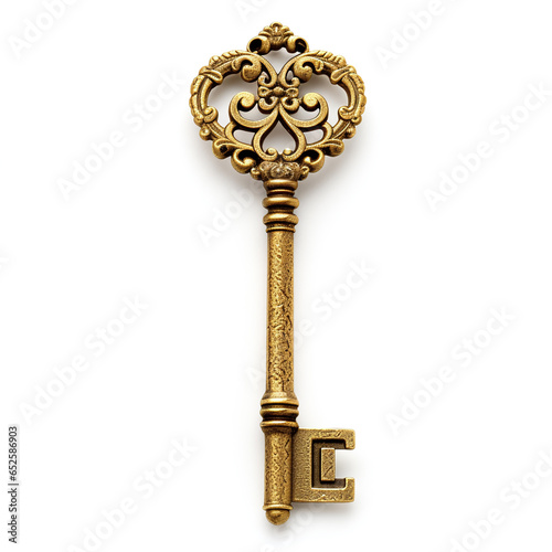 golden key isolated on white background
