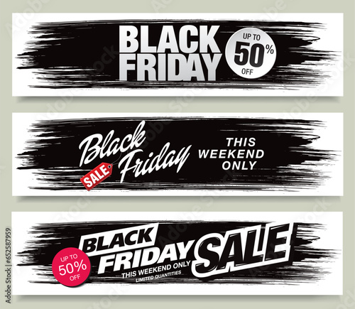 black friday sale banner layout design, vector illustration