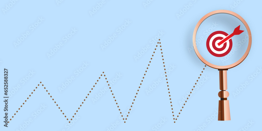 step by step target achieving vector illustration on blue background step by step target achieving vector illustration on blue background