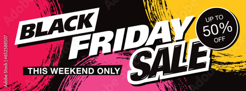 black friday sale banner layout design, vector illustration
