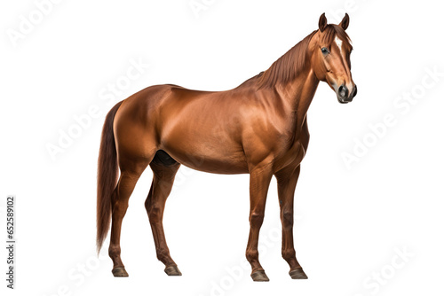 a beautiful horse full body on a white background studio shot isolated PNG © JetHuynh