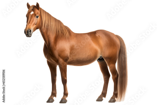 a beautiful horse full body on a white background studio shot isolated PNG © JetHuynh
