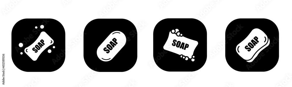 Soap icon in flat. A soap icon design. Stock vector. - obrazy, fototapety, plakaty 