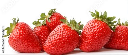 Pile of strawberries in plain white background from Generative AI