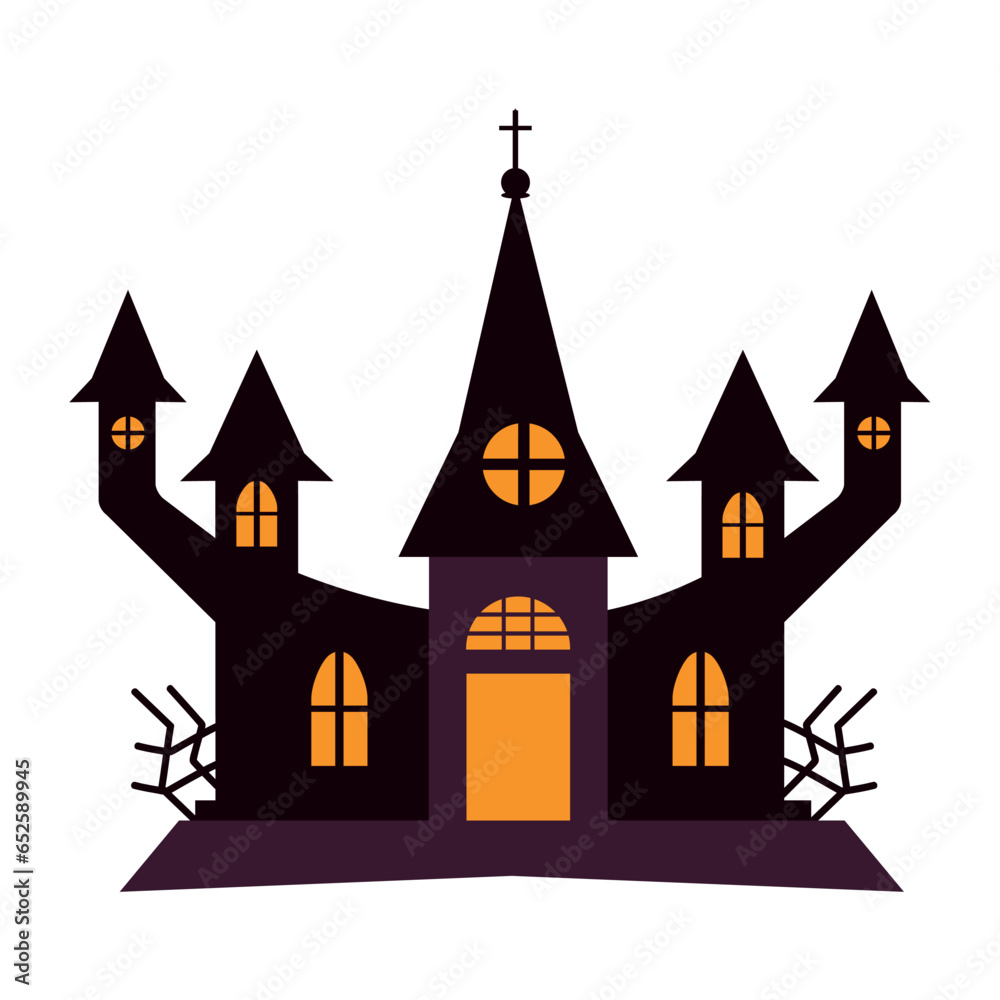 halloween castle illustration