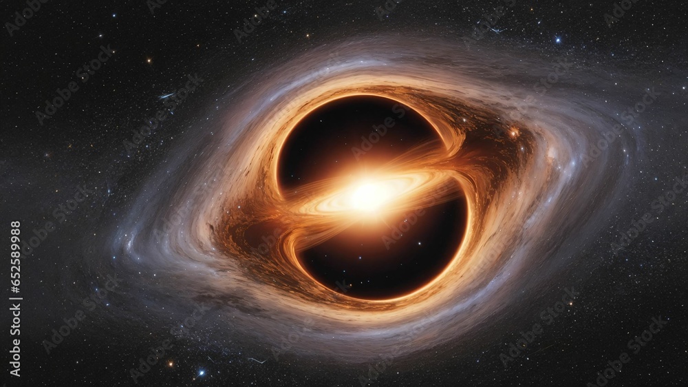 a black hole in the sky with a bright light coming out of it's center a black hole in the sky with a bright light coming out of it's center