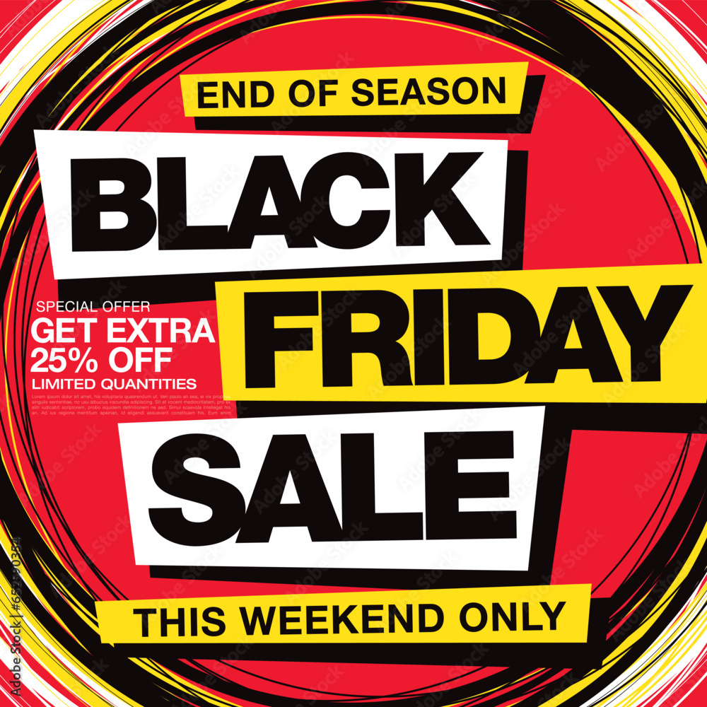 Fototapeta premium Black friday sale banner design vector illustration