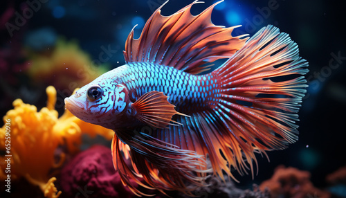 Underwater motion reveals the beauty of tropical aquatic animals generated by AI photo