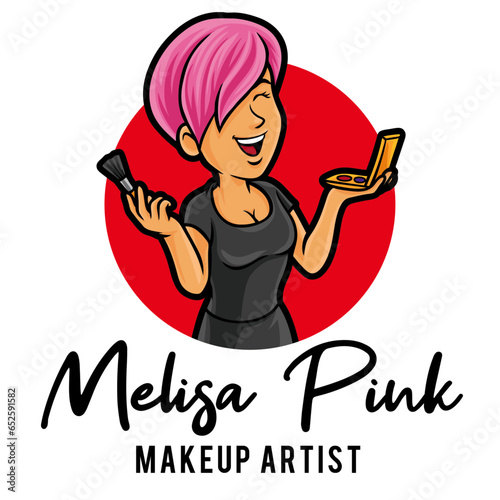 Makeup Artist Logo Mascot Template