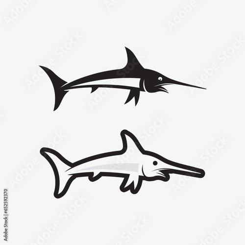 Fish abstract icon design logo template Creative vector symbol of fishing club or online shop.