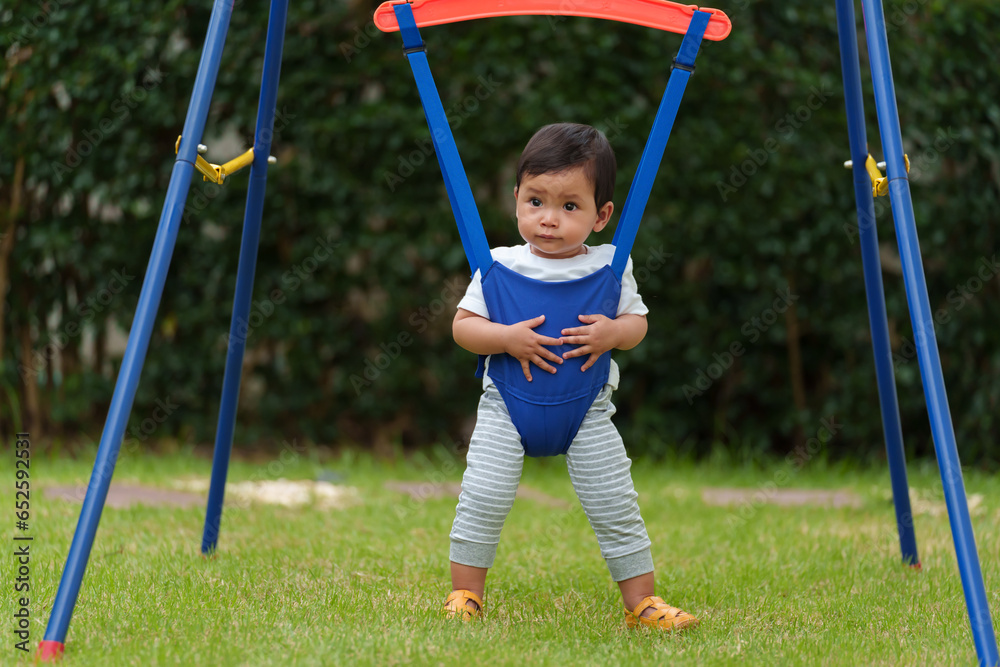 infant baby jumping in jumper swing infant baby jumping in jumper swing