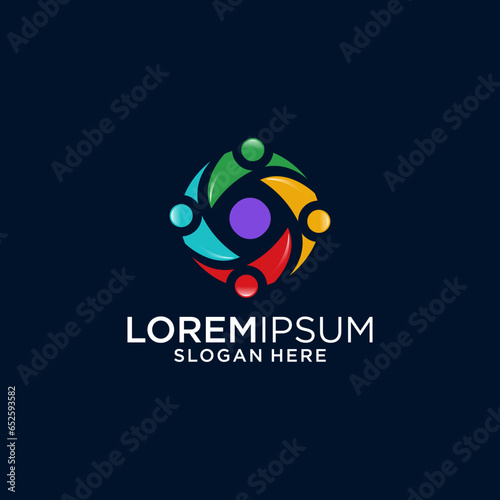 abstract logo design team icon vector