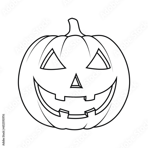 Halloween jack o lantern out line art