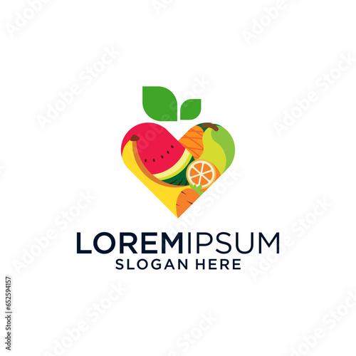 illustration of fruit design logo