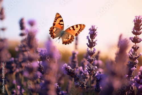 butterfly on lavender flower