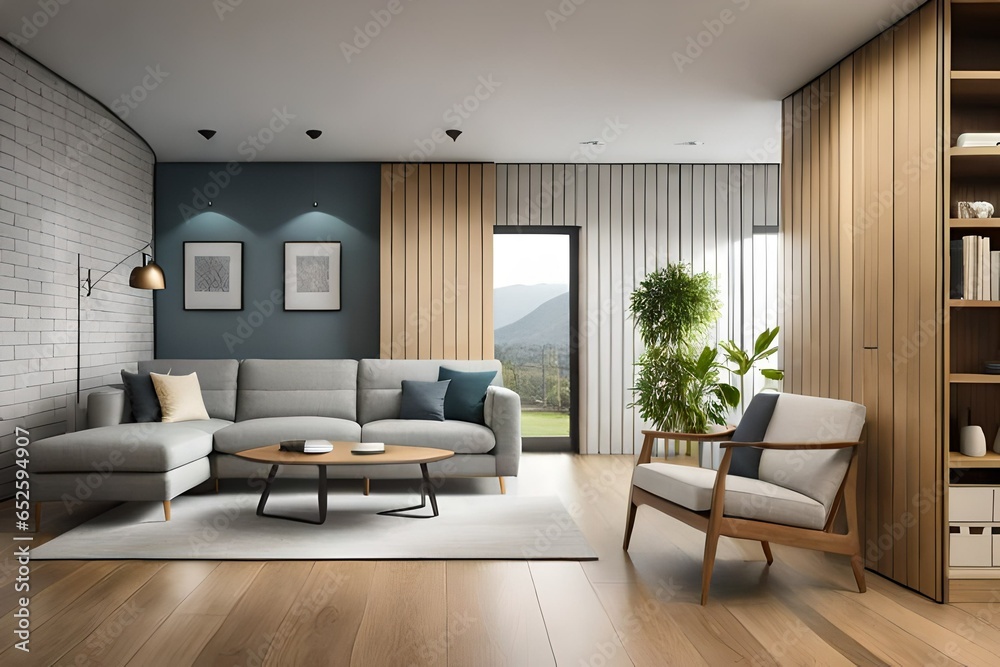 Fototapeta premium living room interior generated by AI