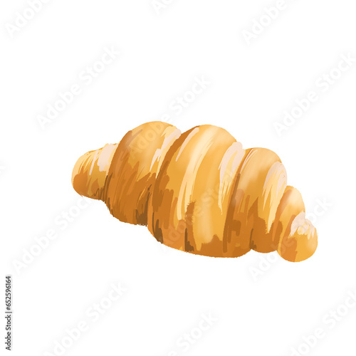 Watercolor croissant. Hand-drawn illustration isolated on the white background.