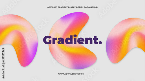 Abstract Gradient Mesh Blurry Background. Vector Typography Slide.