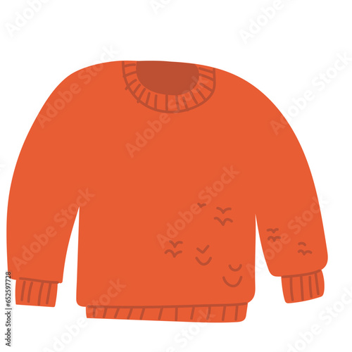 赤いセーターの手描き風ベクターイラスト 