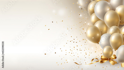 Gold Balloons on an Elegant Birthday Greeting Card