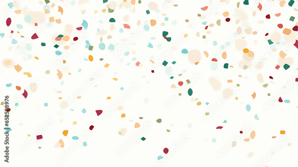 Flat Design Seamless Pattern Featuring Falling Colorful Confetti