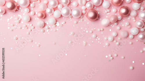 Pearlescent Confetti Scattered on Pink