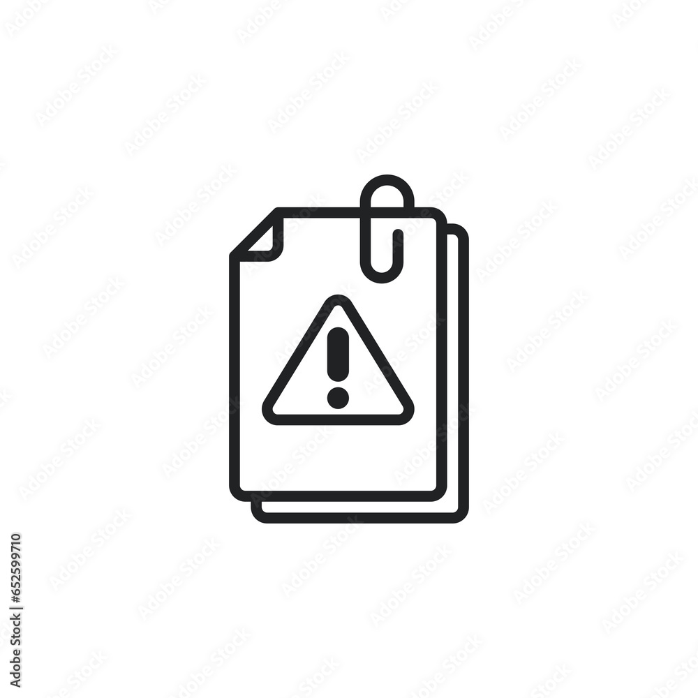 File reject, document error outline icon. Vector illustration. Isolated icon is suitable for web, infographics, interfaces, and apps. File reject, document error outline icon. Vector illustration. Isolated icon is suitable for web, infographics, interfaces, and apps.
