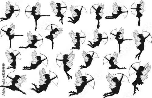Cute Fairy Silhouette With Arrow Collection