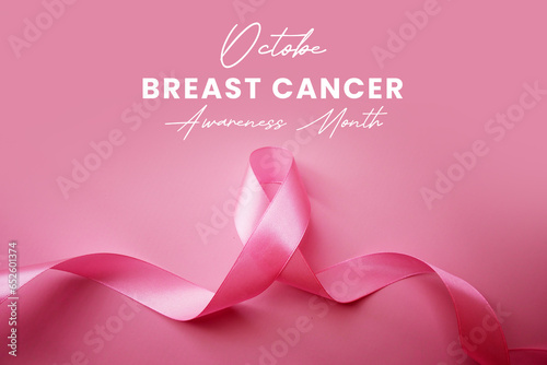 Breast cancer pink october ribbon awareness. Pink Ribbon. October is Cancer Awareness Month. photo