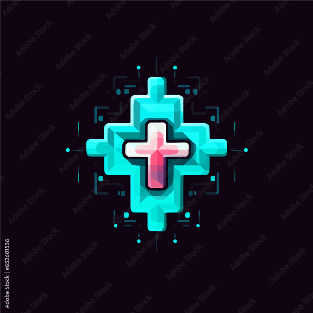 Fototapeta premium pixelete medical logo. vector