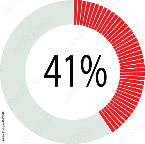 41% Loading. Circle percentage diagrams 41% ready to use for web design, user interface (UI) or infographic, for business , indicator isolated on transparent background.