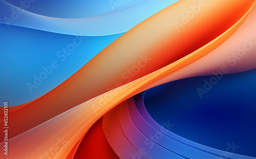 abstract background featuring vibrant and dynamic bent spherical shapes in warm colors. 