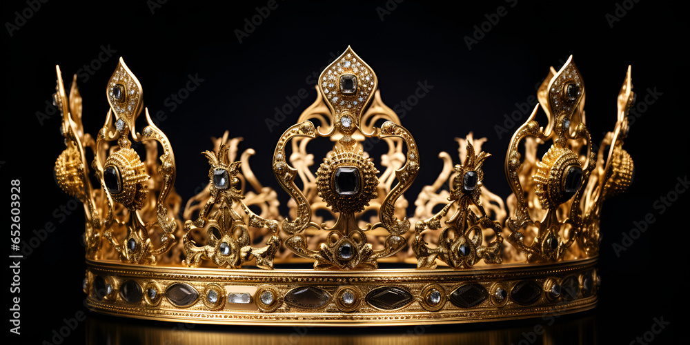 Golden Crown Rests On The Black Background,,,,,,

An Old Gold Crown Is Shown On A Black Background
,,,