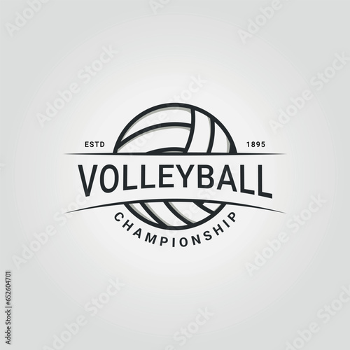 simple logotype of volleyball icon design, illustration vector of volleyball championship