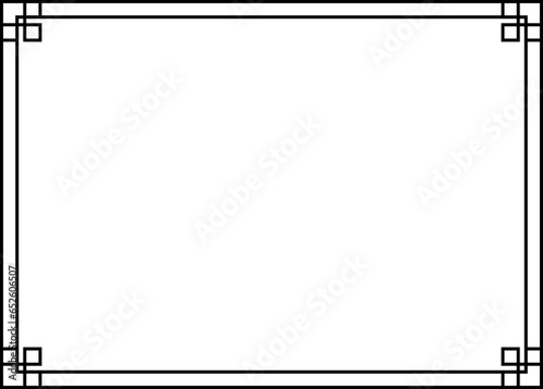 Simple Certificate Black Frame Border Line Vector