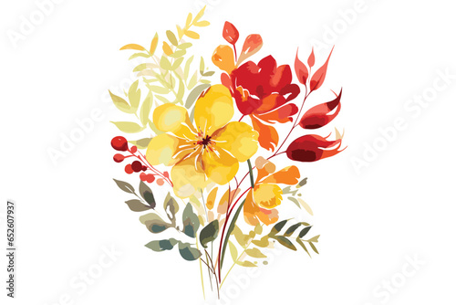 Watercolor Love shape Arrangements Florals
