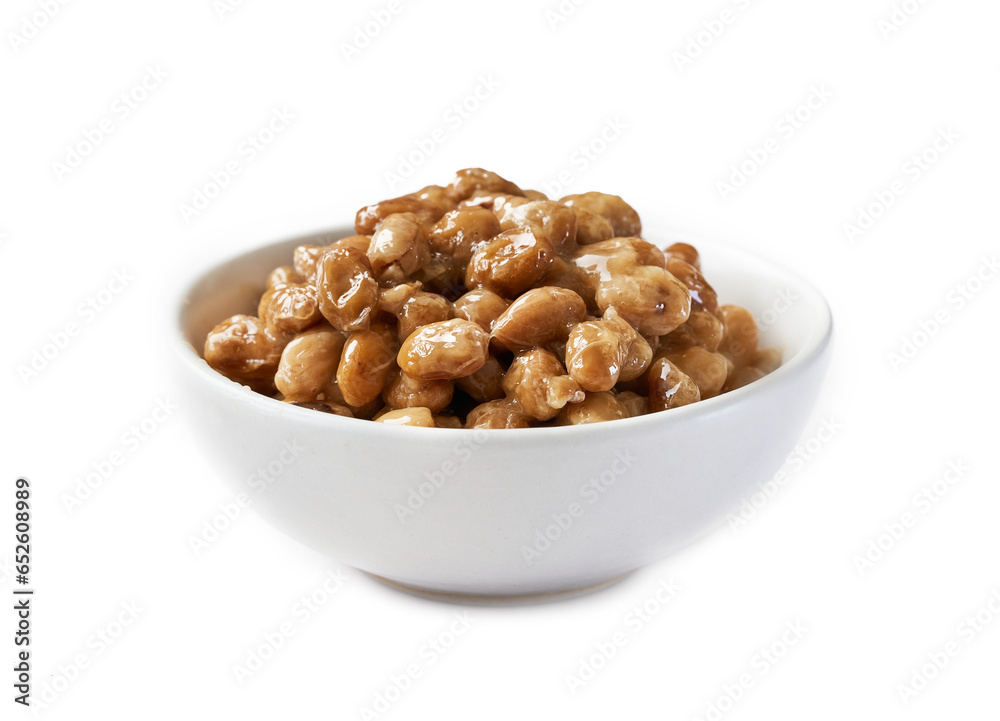 natto or fermented soybean in white bowl isolated background. natto or fermented soybean in white bowl isolated. close up natto or fermented soybean in white bowl food isolated natto or fermented soybean in white bowl isolated background. natto or fermented soybean in white bowl isolated. close up natto or fermented soybean in white bowl food isolated